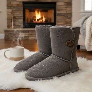 Cozy Gray Snow Boots By Bearpaw